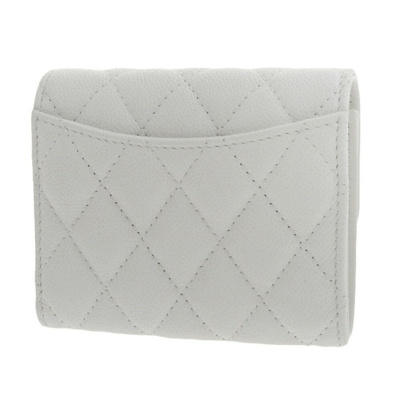 CHANEL White Caviar Leather Logo Wallet - Picture 2 of 6